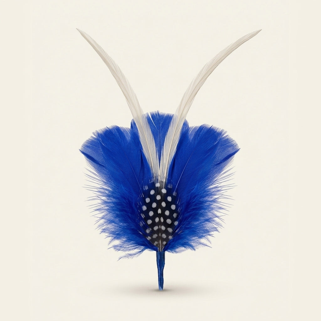 Goose Biot, Turkey & Guinea Plumage Feather Hat Pin