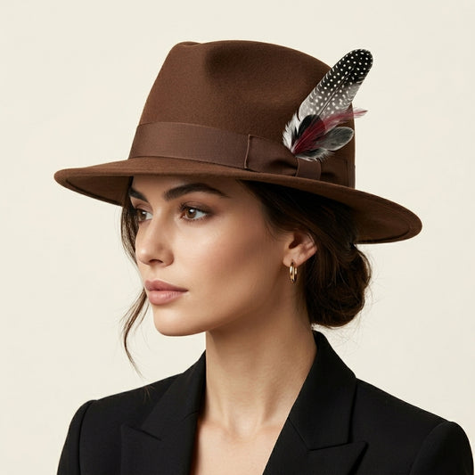 Natural Guinea Wing & Pheasant Feather Hat Pin