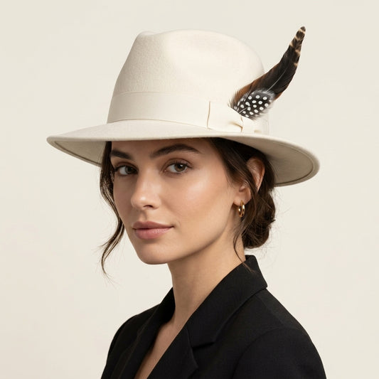 Natural Black Coque & Guinea Feather Hat Pin