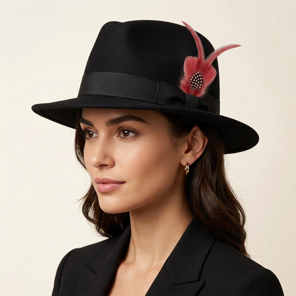 Goose Biot, Turkey & Guinea Plumage Feather Hat Pin