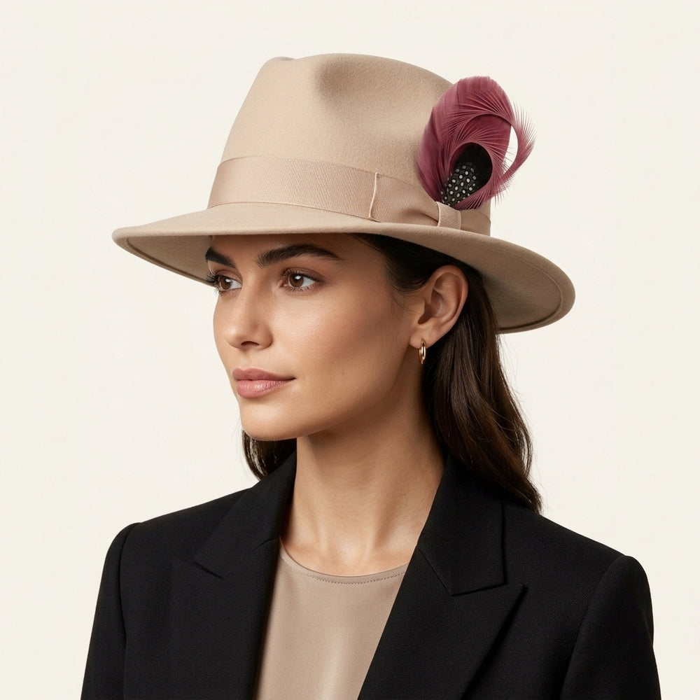 Curled Goose Biot, Coque Tail, Pheasant & Guinea Feather Hat Pin