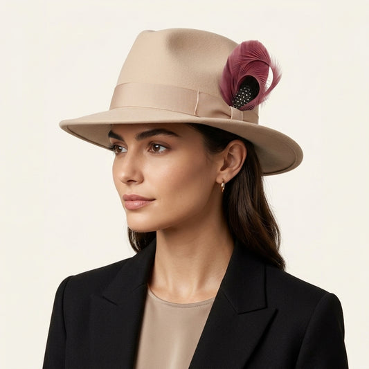 Curled Goose Biot, Coque Tail, Pheasant & Guinea Feather Hat Pin