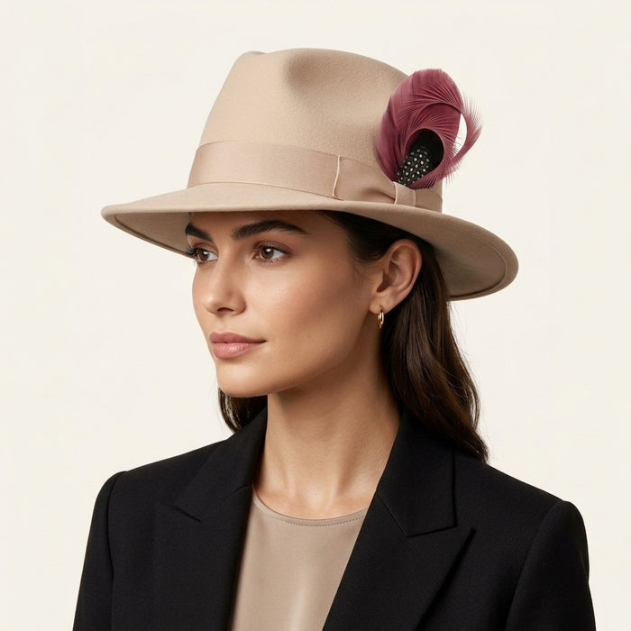 Curled Goose Biot, Coque Tail, Pheasant & Guinea Feather Hat Pin