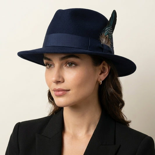 Bronze Coque, Guinea & Ringneck Pheasant Feather Hat Pin