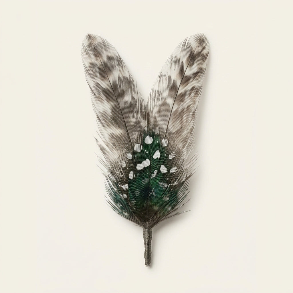 Coque Chinchilla, Guinea Polka Dot & Peacock Feather Hat Pin