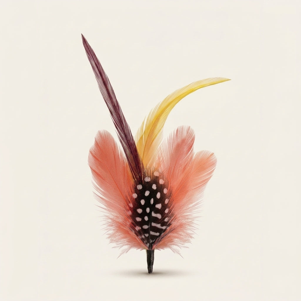Goose Biot, Hackle & Guinea Plumage Feather Hat Pin