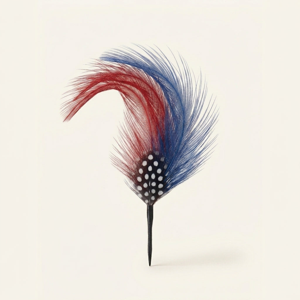 Coque Hackle & Guinea Feather Hat Pin