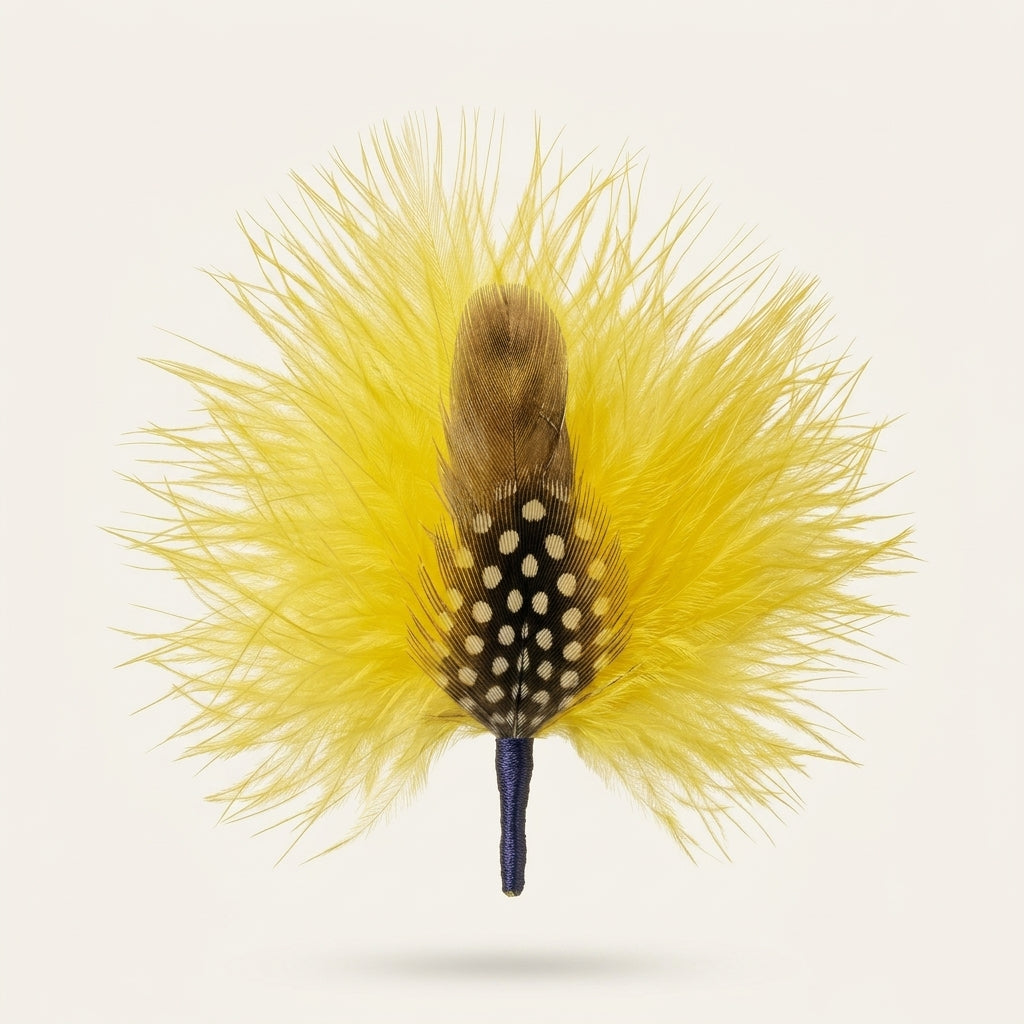 Turkey Marabou, Guinea, Ringneck & Coque Saddle Feather Hat Pin