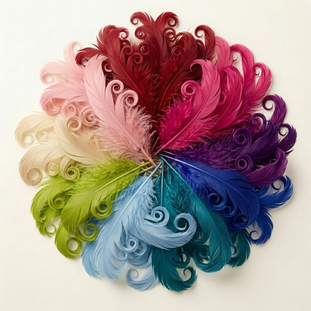Curled Goose Feathers- 25 Pieces