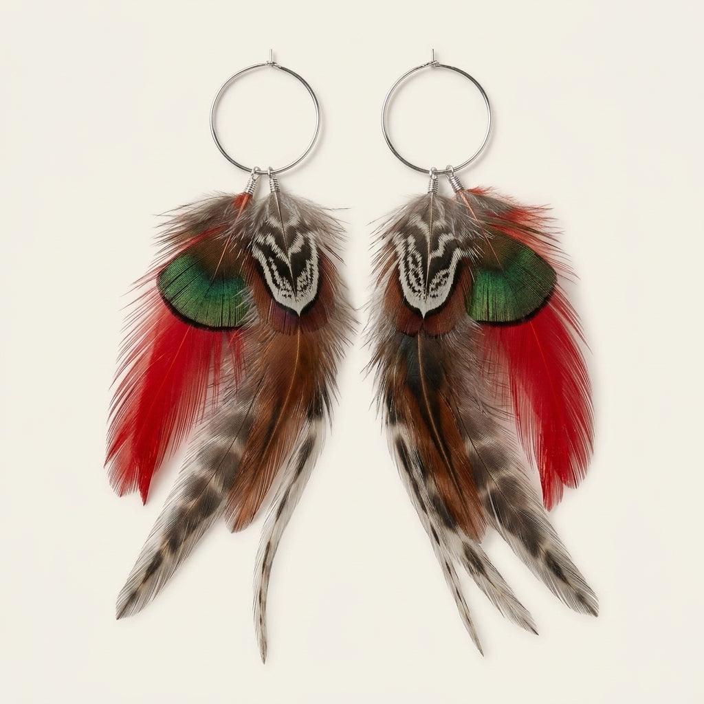 Coque & Pheasant Earrings
