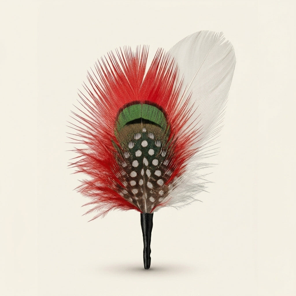 Turkey Marabou, Pheasant & Guinea Plumage Feather Hat Pin