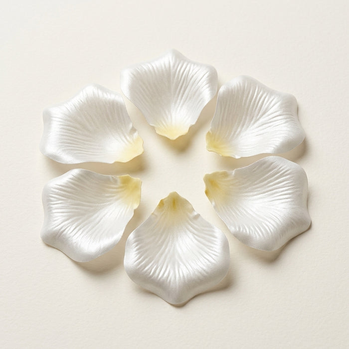Paper Faux Rose Petals – Pearl White & Ivory