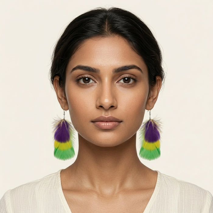3 dye Goose Nagoire Earrings