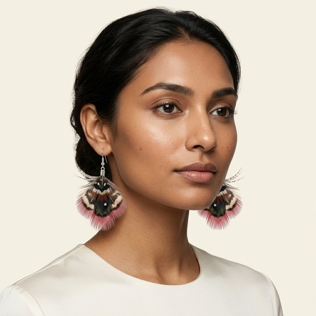 Lady Amherst Pheasant Earrings