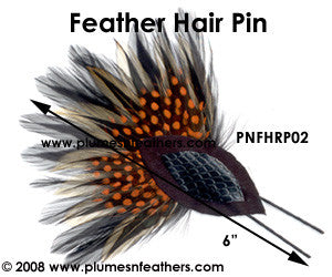 Orange & Natural Badger Hair Pin