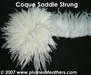 Bleached White Or Dyed Strung Saddle Feathers +2" ½ Oz.
