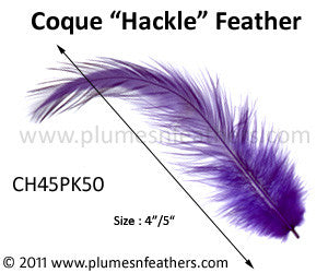 Bleached White Or Dyed Loose Hackle Feathers +5" 50Pcs.