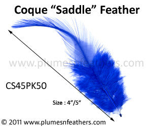Bleached White Or Dyed Loose Saddle Feathers +2" 50Pcs.