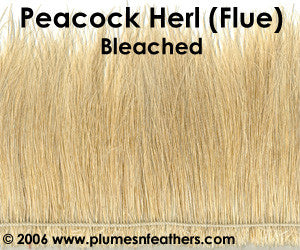 Peacock Herl (Flue) Bleached Strung 6"/8"