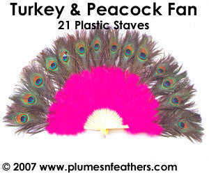 Turkey Marabou & Peacock Fan 16"